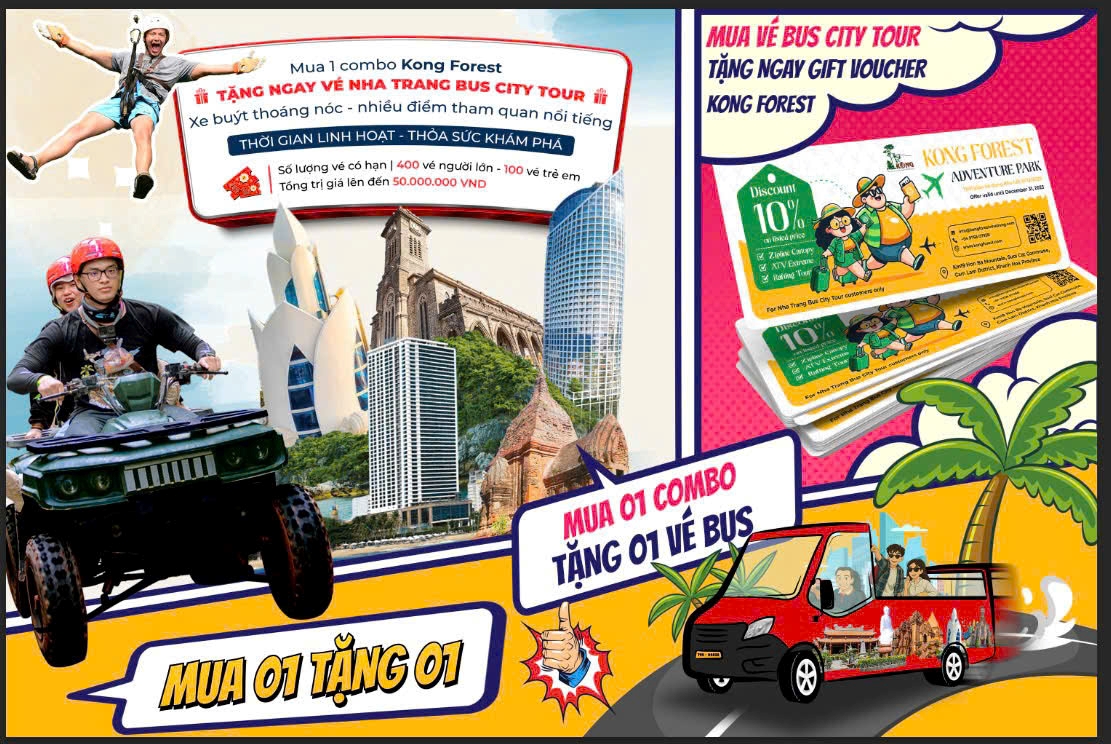 🎉 LẦN ĐẦU TIÊN KẾT HỢP ĐỈNH CAO: NHA TRANG BUS CITY TOUR x KONG FOREST 🌊🌳